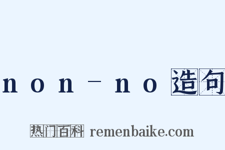 non-no造句是什么意思的图片